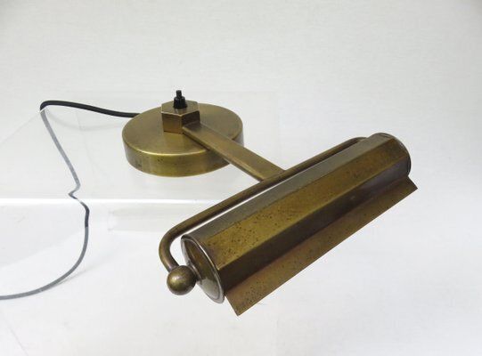 Art Deco Minimalist Piano Lamp In Patinated Brass, 1920s photo 2009.4