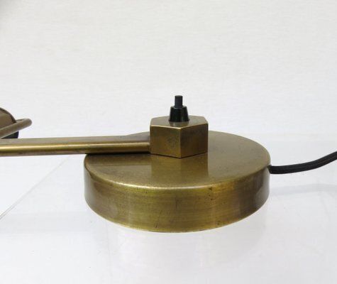 photo vintage Art Deco Minimalist Piano Lamp In Patinated Brass, 1920s