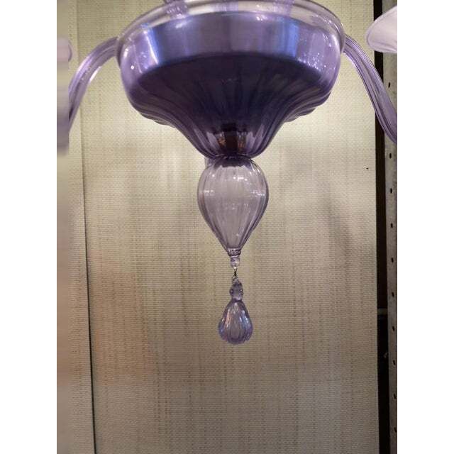 Italian Handmade Murano Style Glass Chandelier In Light Violet photo buy