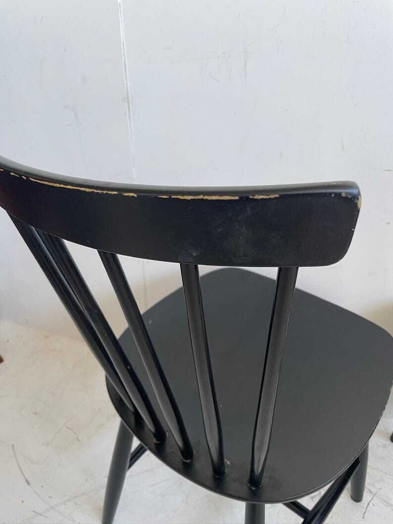 Pair Of Black Haga Fors Model 16 Mid Century Chairs Designed By Se Fryklund In Sweden photo 195.0