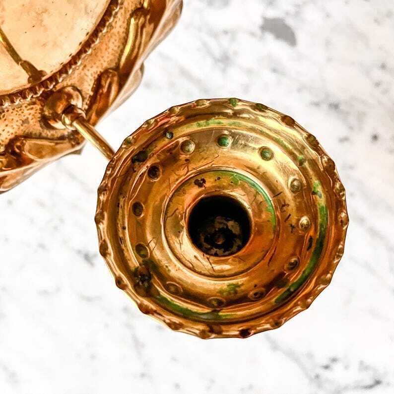 A Pair Of Swedish Brass Heart Candle Sconces photo 298.0