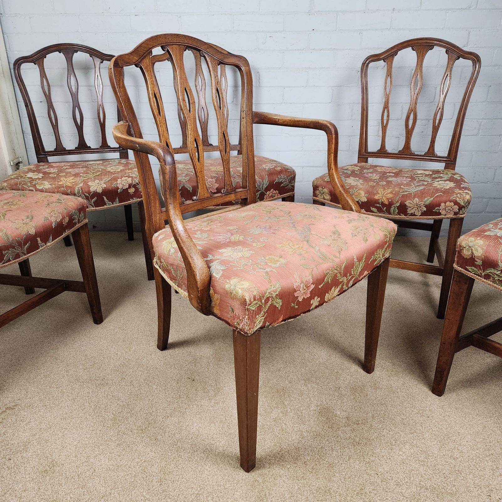 Antique Mahogany Dining Chairs. Georgian Early 19th Century. photo vintage
