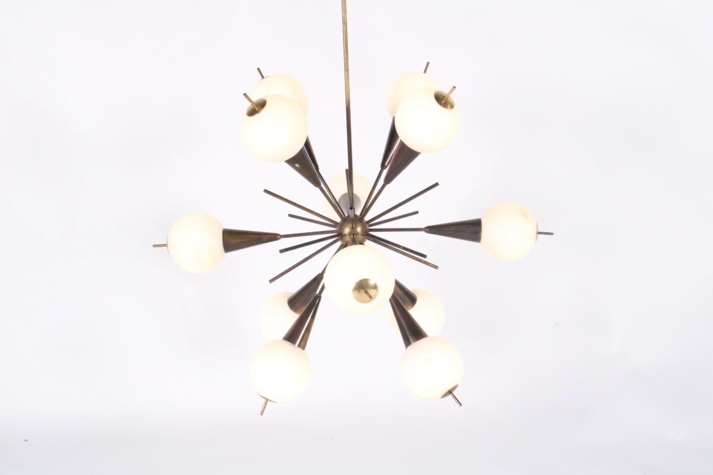 photo vintage Superb Mid Century Italian Stilnovo Sputnik Chandelier