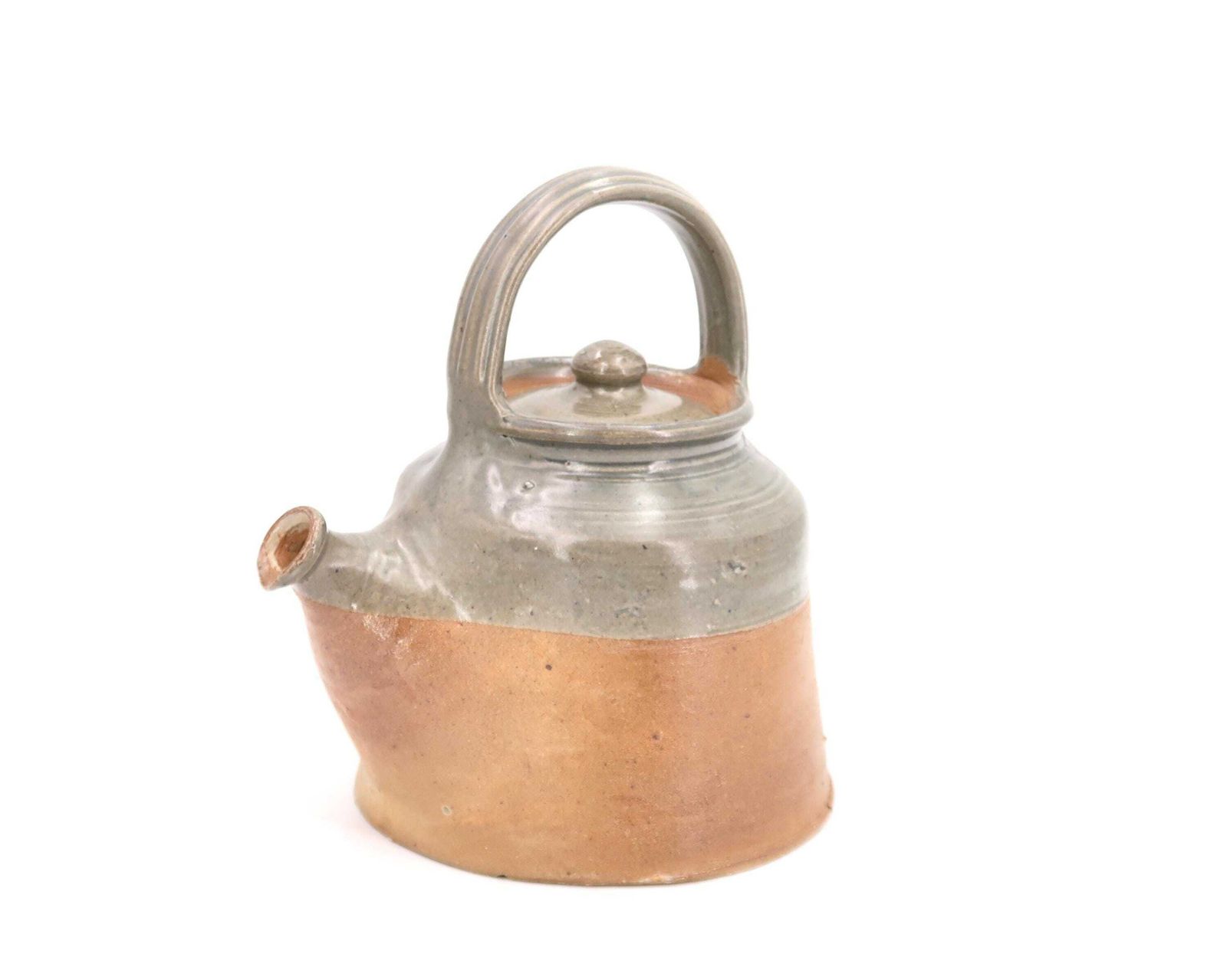 Large French Signed Ceramic Stoneware Teapot By Pierre Digan, 1960s / La Borne, Rustic, Wabi Sabi, Grey photo furniture