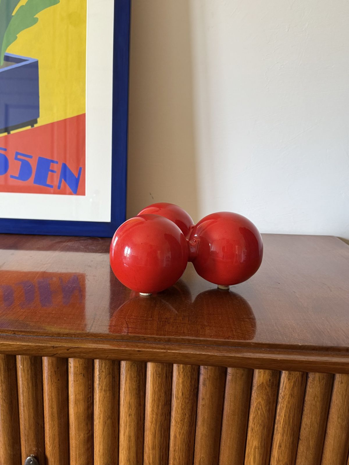 photo buy Roberto Rigon, Space Age Red Ceramic Ashtray, Bertoncello Italy Ca. 1970