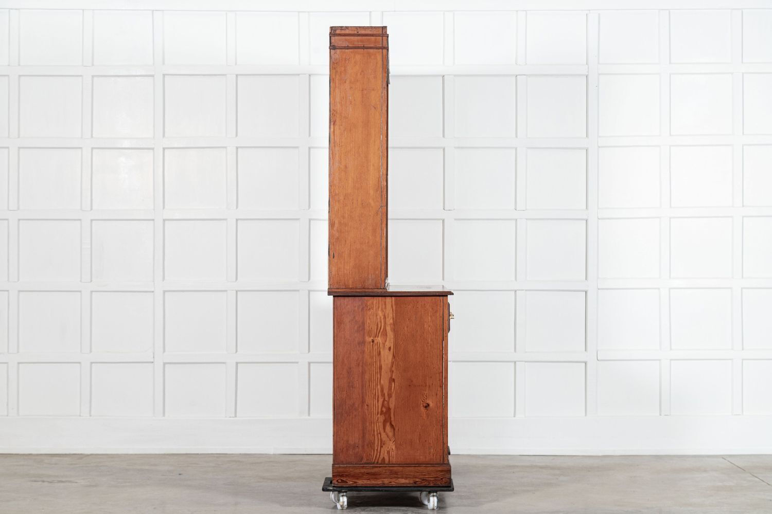 photo furniture Large 19thc English Glazed Pine Haberdashery Cabinet