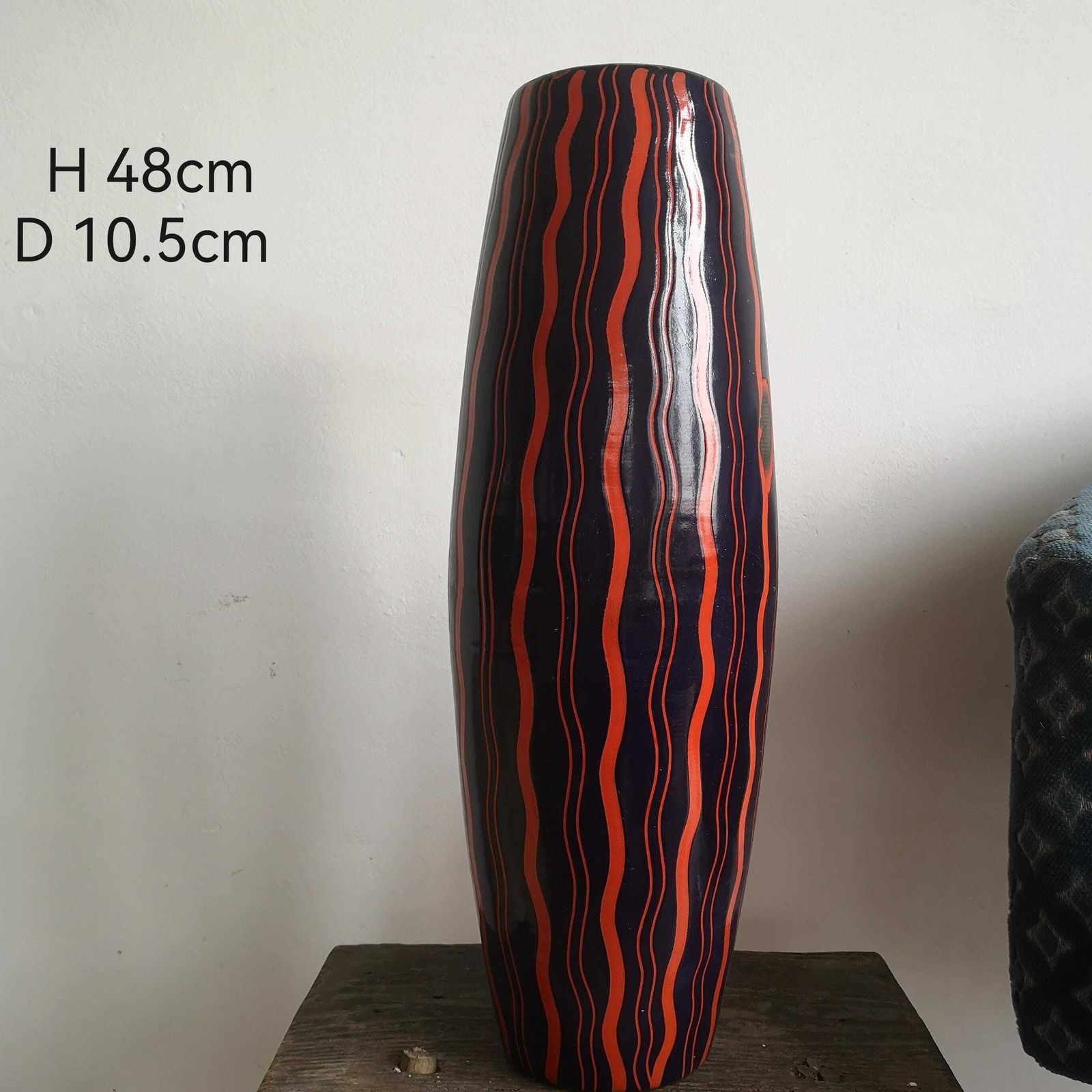 Rare Hand Painted Enamel Vase One Of A Kind Bonyhád Hungary Design Red & Blue, Collectible Anniversary Piece, Perfect For Display Decor photo 121.0