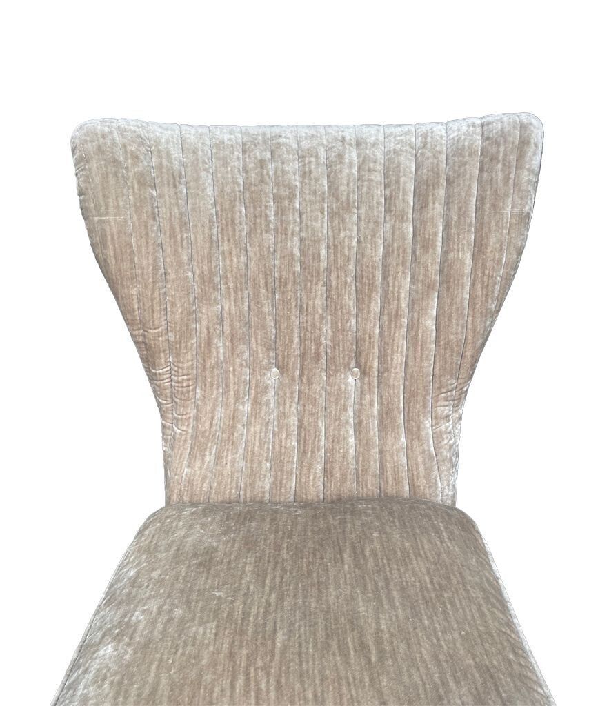 Furniture An Italian 1950s Cocktail Chair Upholstered In Mushroom Velvet. photo