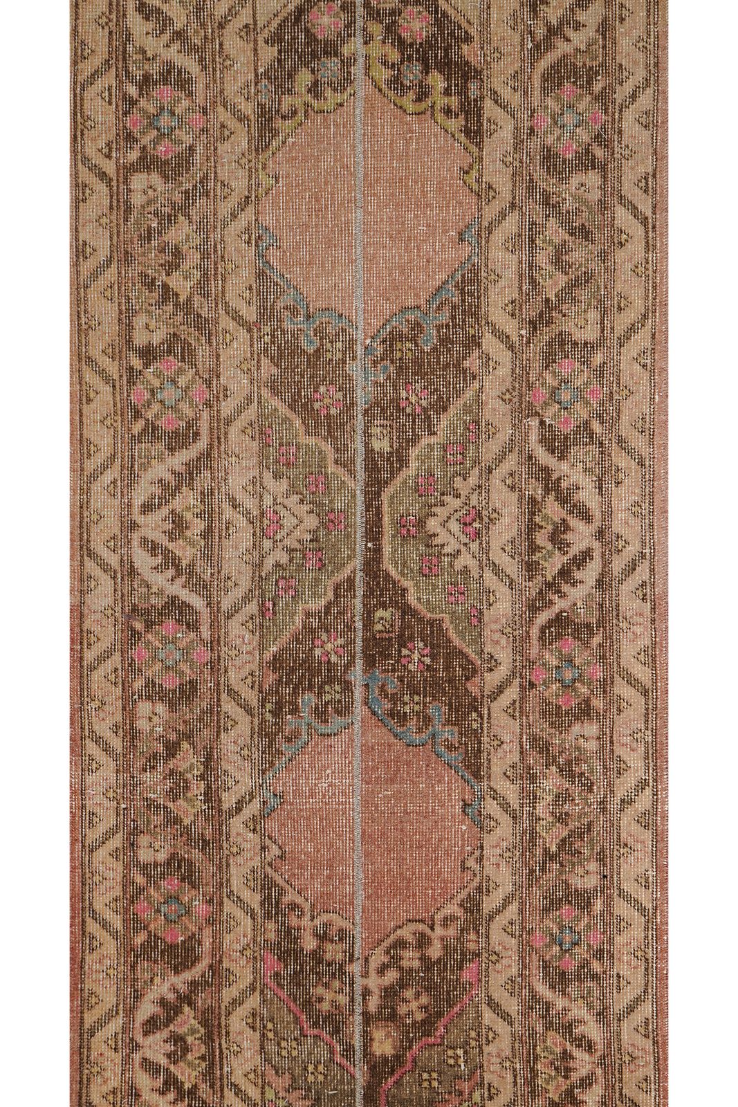 Textiles 1960s Turkish Oushak Extra Long And Wide Runner   Stair Tread 2'5'' X 23'6'' photo