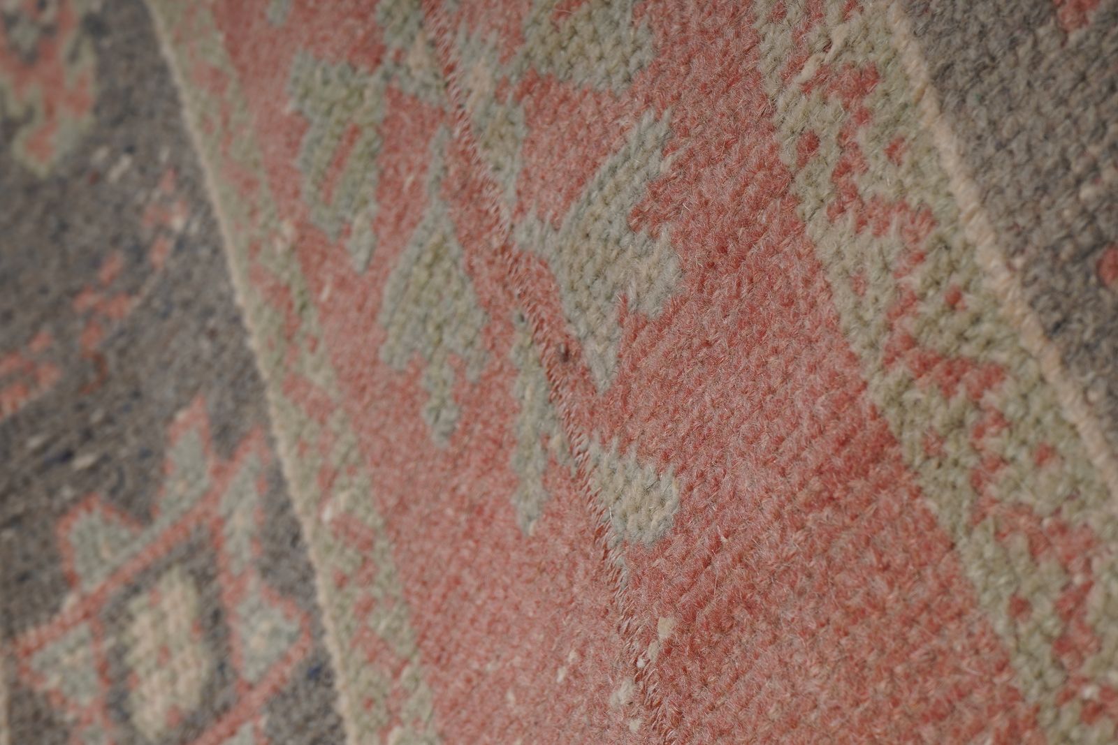 1960s Vintage Turkish Oushak Long And Wide Runner   Stair Tread 2'' X 10'3'' photo for sale