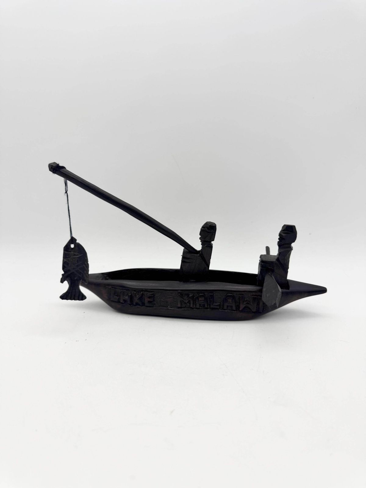 Small Canoe Fishermen Carving, Lake Malawi Souvenir photo buy