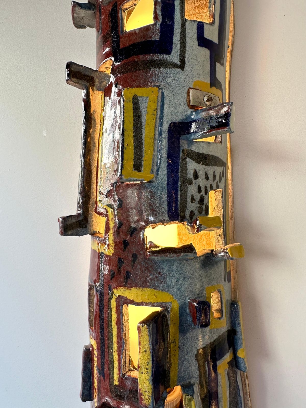 Pair Of Sconces Ceramic Enameled Sculpture. Italy, 1960s photo 3251.0