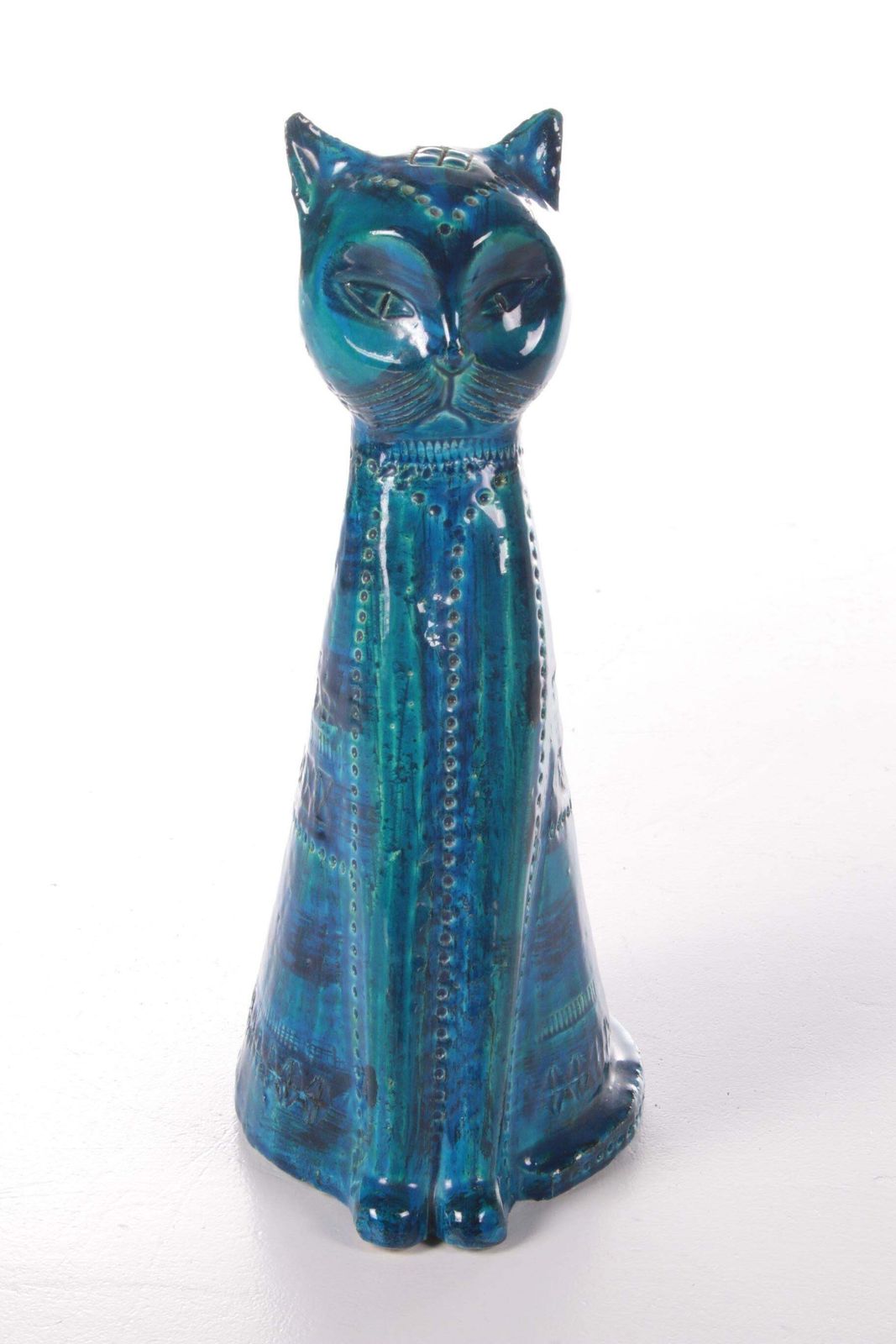 Rimini Blue Cat Made Of Ceramics By Aldo Londi, 1960 photo for sale