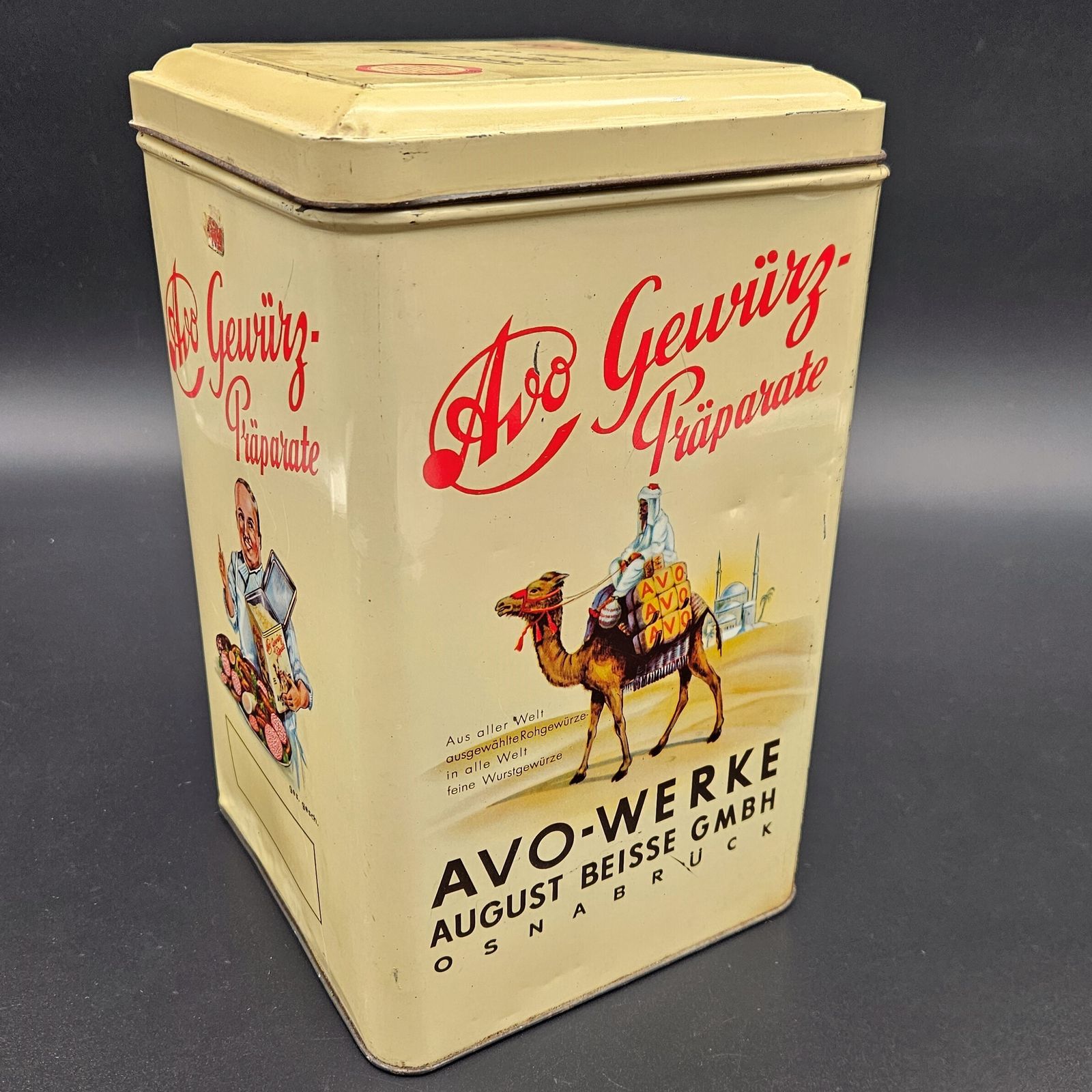 Advertising Tin "Avo Gewürze Osnabrück". 1950   1959 photo furniture