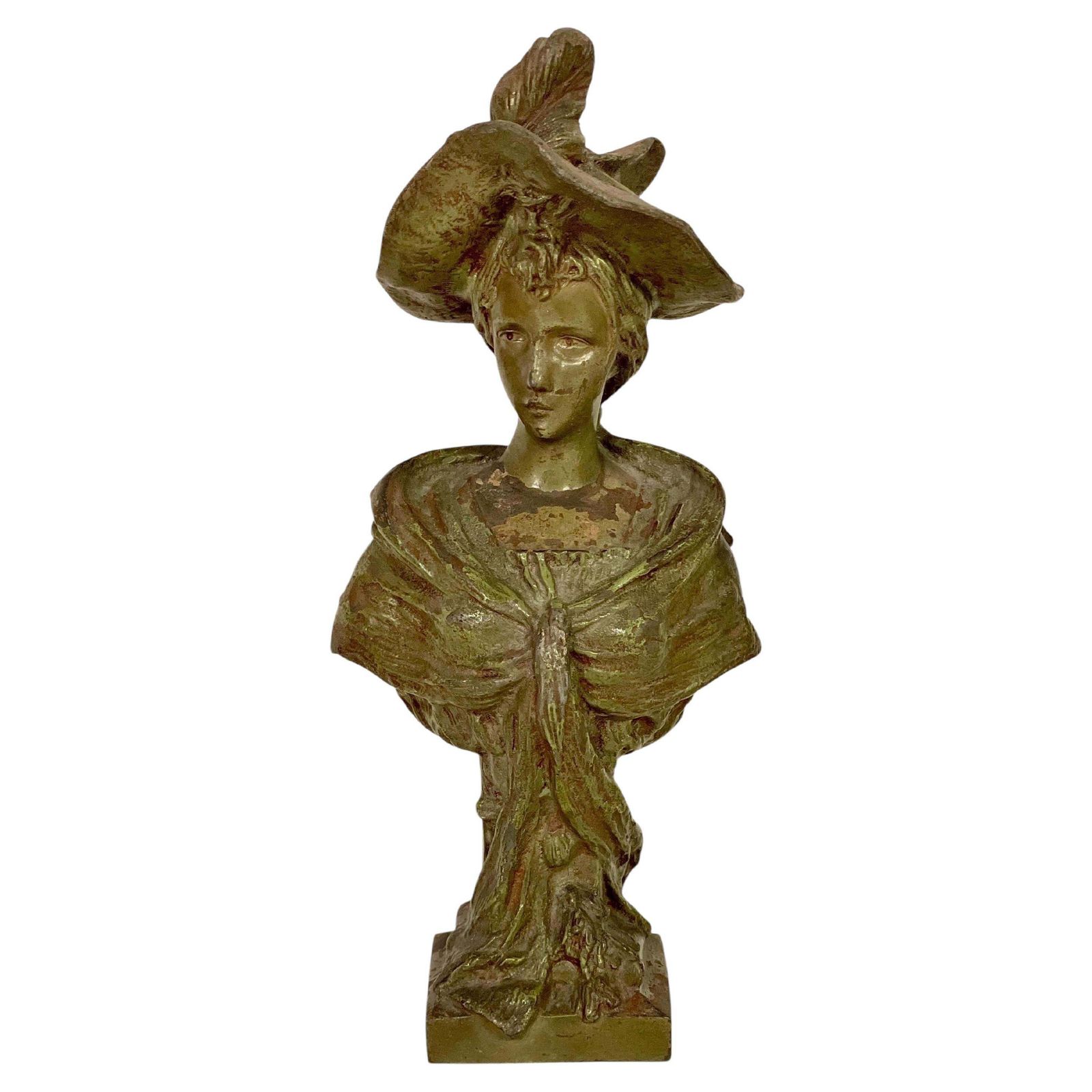 Antique Patinated Bronze Bust By Pedro Ramón José Rigual, Circa 1900