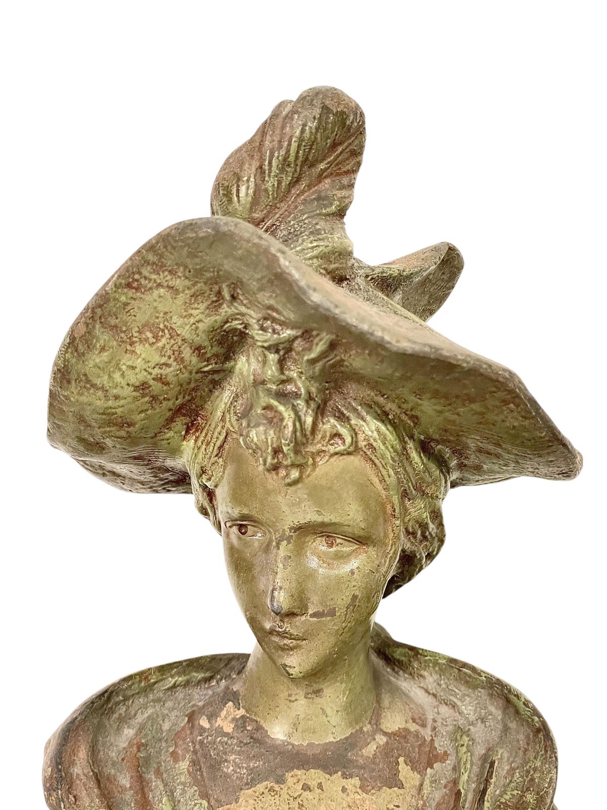 Antique Patinated Bronze Bust By Pedro Ramón José Rigual, Circa 1900 photo Art