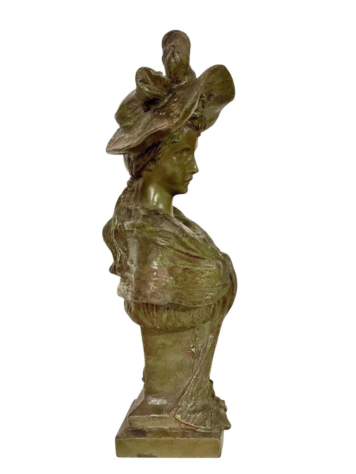 Art Antique Patinated Bronze Bust By Pedro Ramón José Rigual, Circa 1900 photo