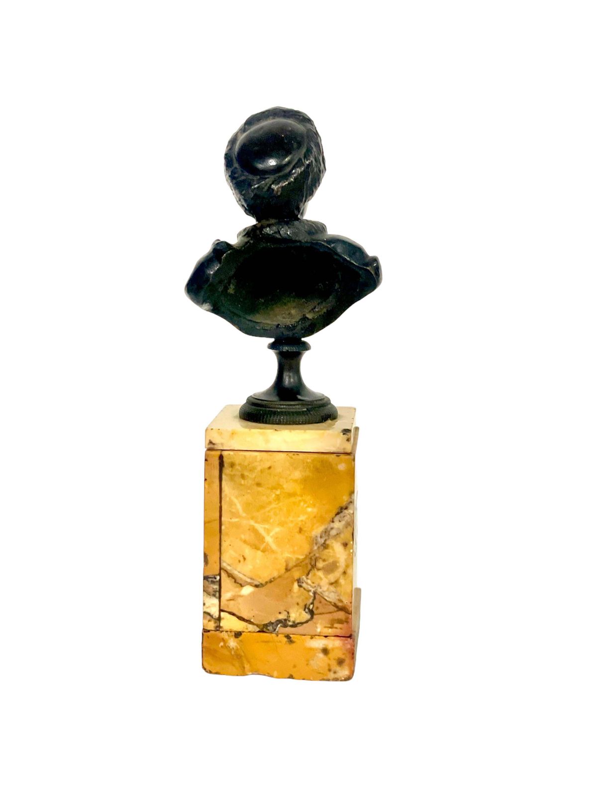 19th Century Petite Bronze Bust Of Jean Jacques Rousseau On A Siena Marble photo buy