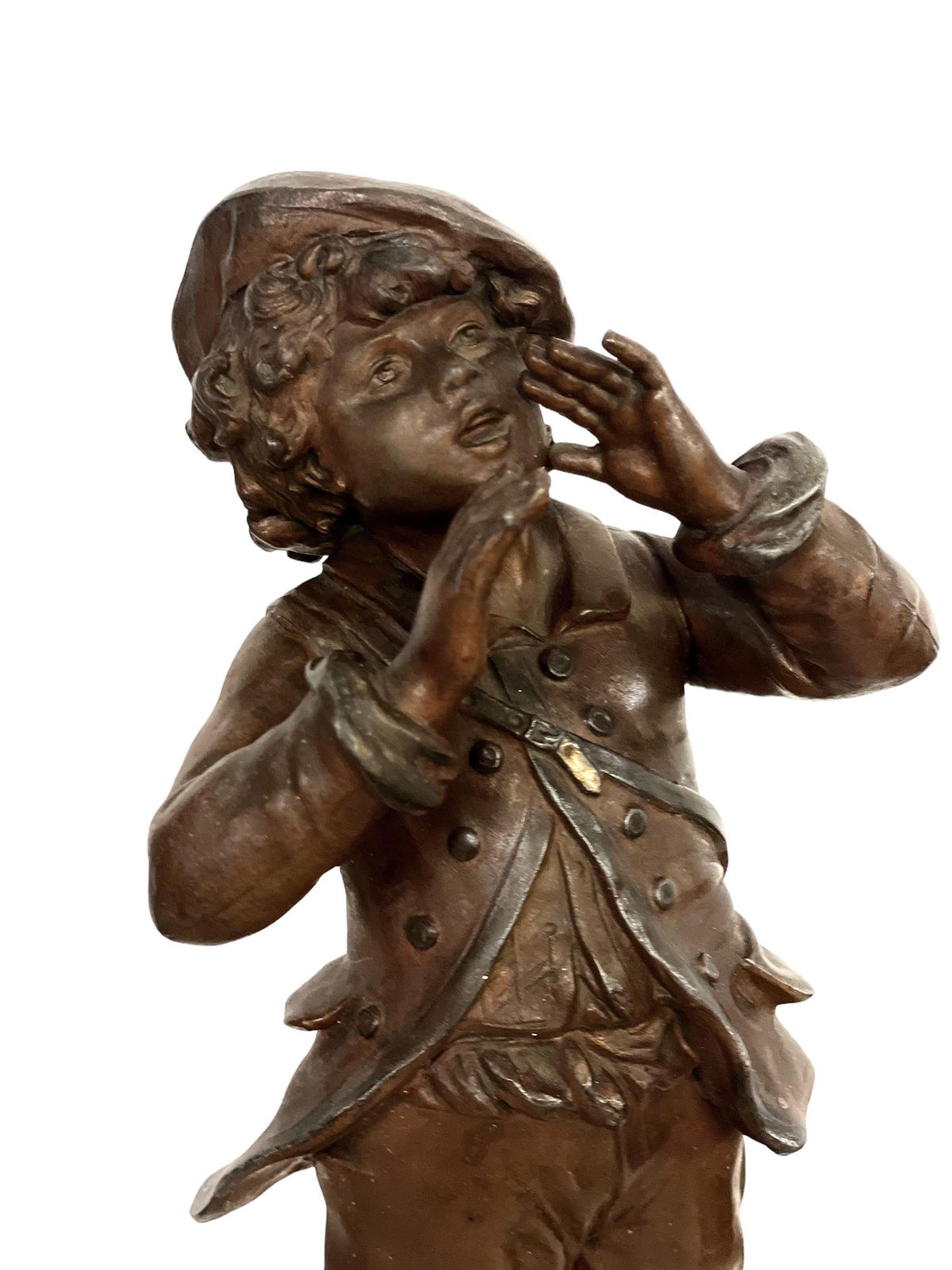 photo furniture Louis Auguste Moreau Set Of Two Boys Spelter Sculptures 19th Century