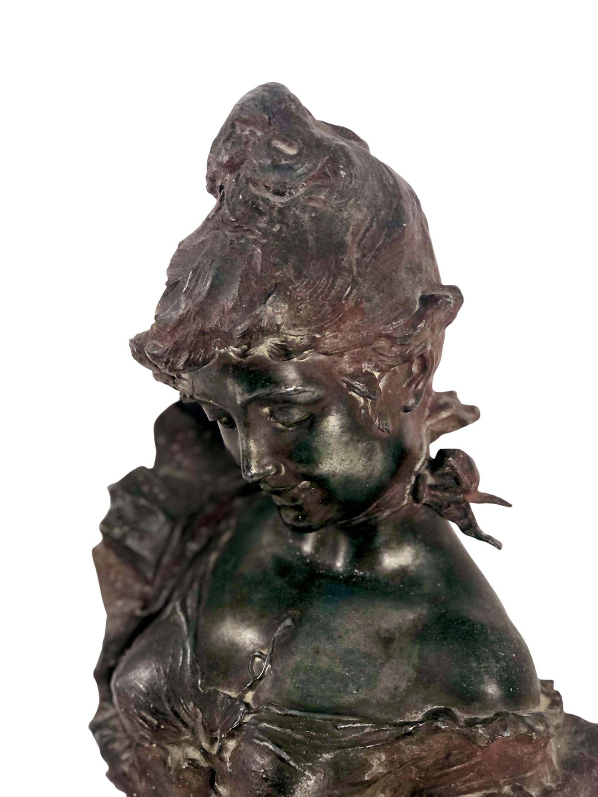 French Art Nouveau Woman Bust “Fraises Au Champagne” By Alfred Jean Foretay photo Art