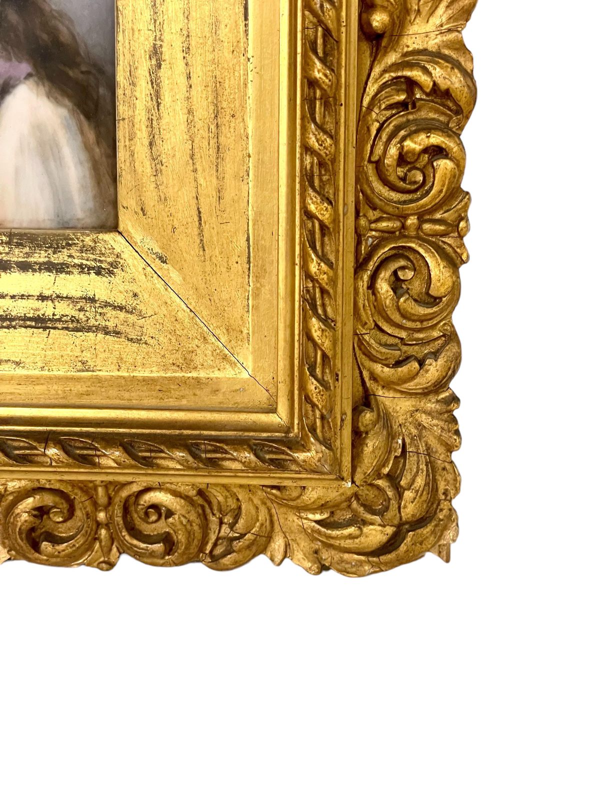 19th Century Oil On Ceramic : Portrait Of A Young Lady photo buy