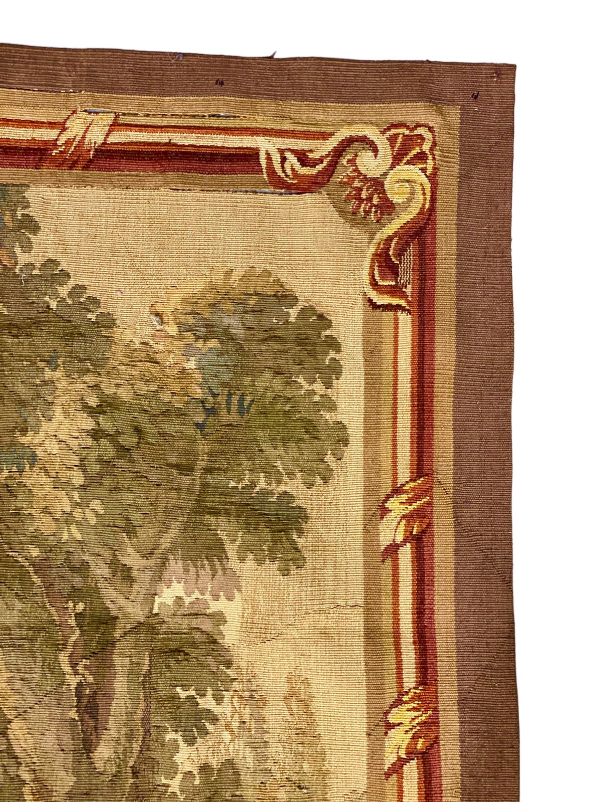 photo furniture French Aubusson Pastoral Tapestry Featuring A Gallant Scene, Late 19th Century