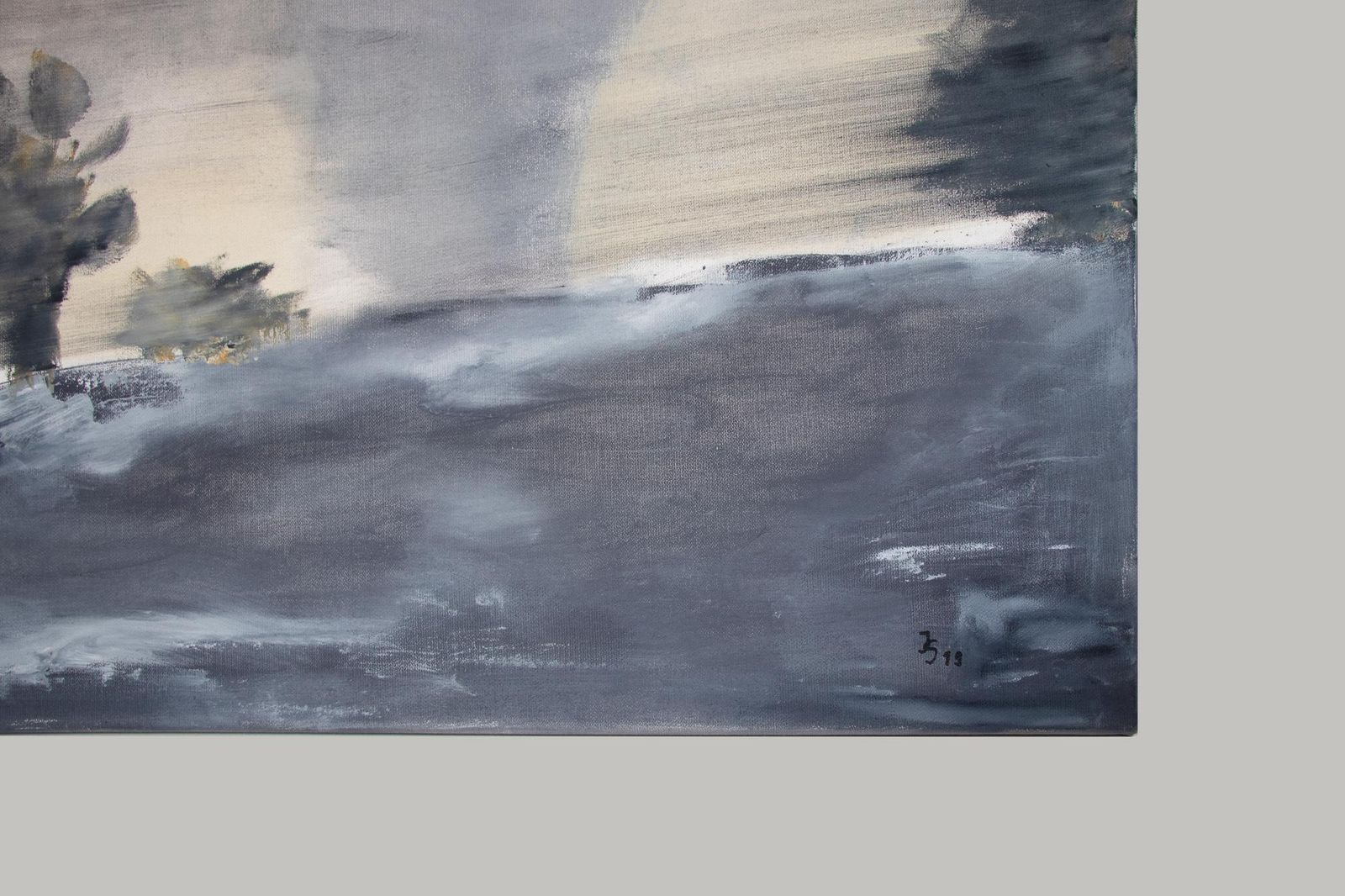 Set Of Two Paintings By Ingrid Stolzenberg 'Landscape' German Post Expressionism photo vinterior