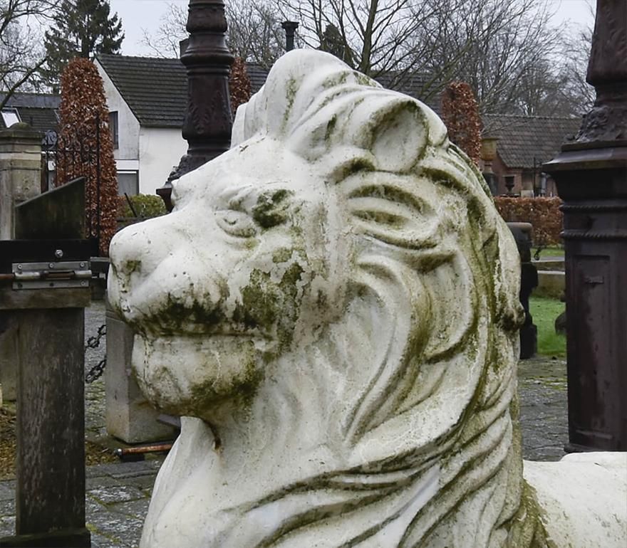 19th Century Set Of Cast Iron Lion Statues photo vintage