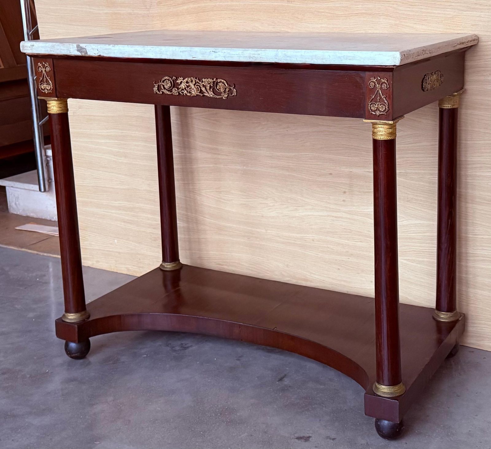 Antique French Empire Fruitwood Console Table With Drawer, Early 20th Century photo Furniture