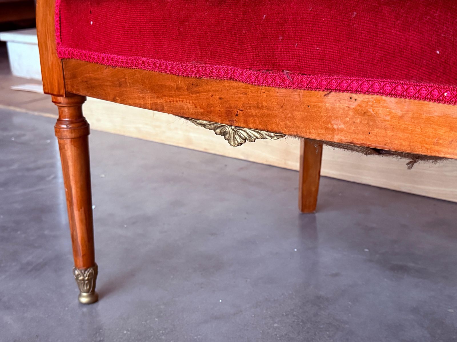 Furniture French Club Chairs In Red Velvet Upholstery photo