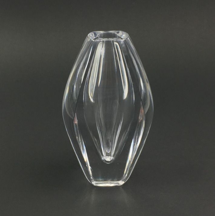 Signed Mid Century Scandinavian Glass Vase By Mona Morales Schildt For Kosta, Sweden, 1950s