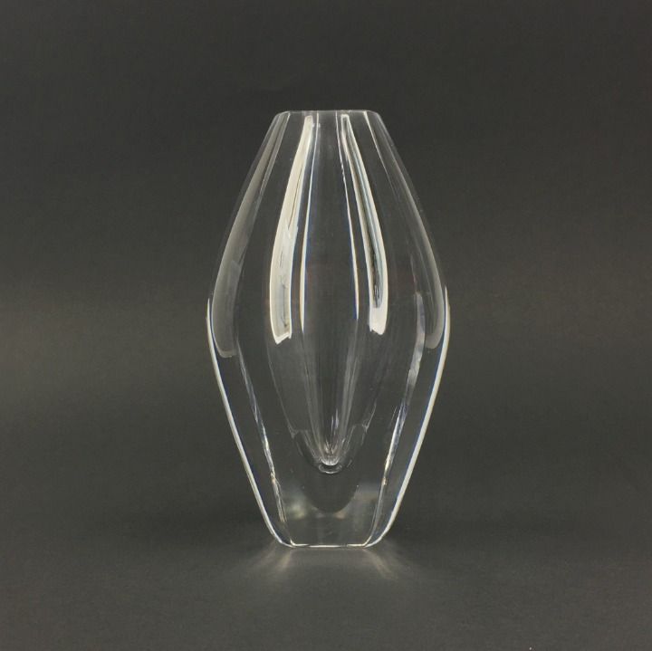 Signed Mid Century Scandinavian Glass Vase By Mona Morales Schildt For Kosta, Sweden, 1950s photo furniture