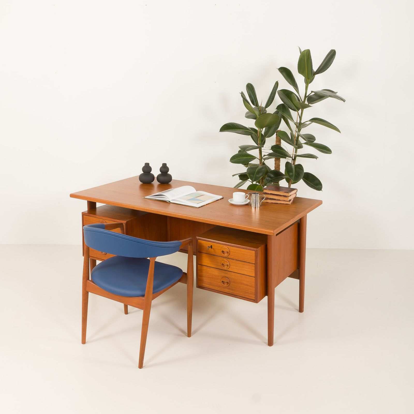 Danish Teak Executive Desk Attr. To Kai Kristiansen, 1960s photo furniture