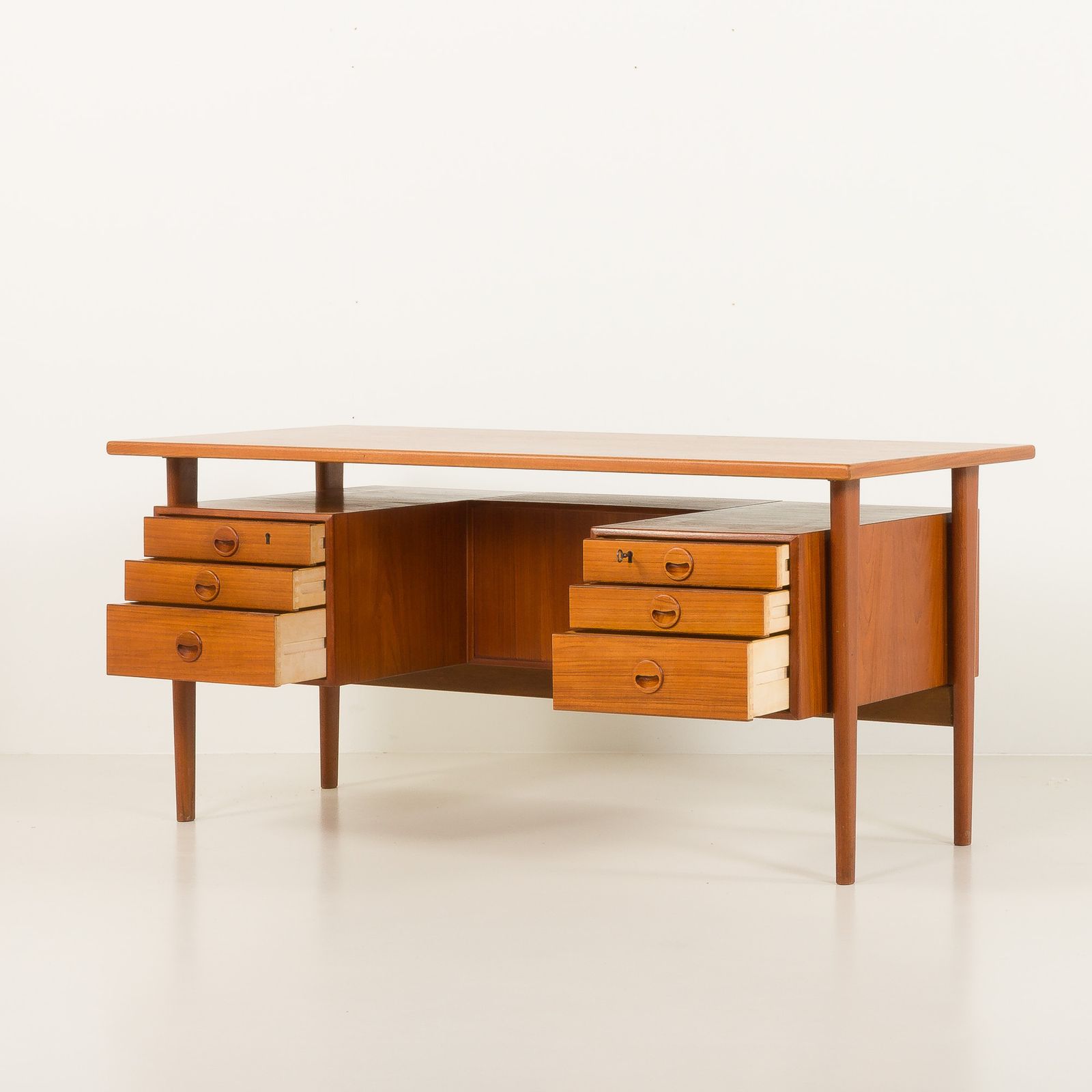 Danish Teak Executive Desk Attr. To Kai Kristiansen, 1960s photo Furniture