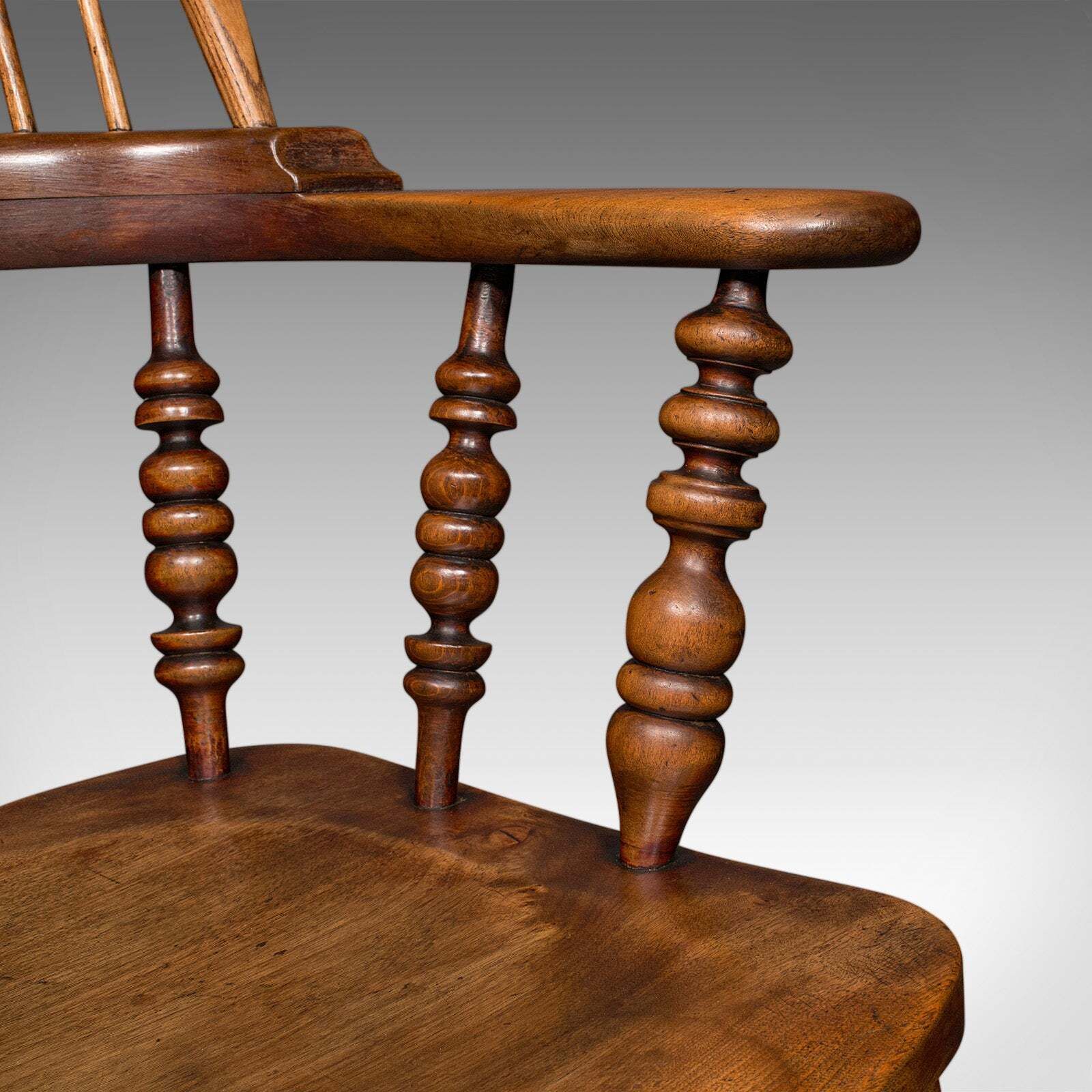 Furniture Antique Yorkshire Armchair, English, Elm, Country House, Elbow Seat, Victorian photo