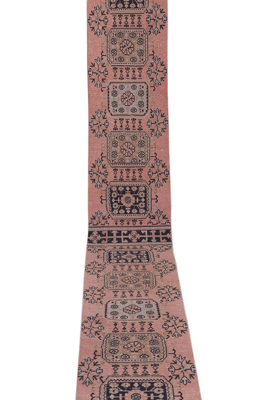 1960s Turkish Hand Knotted Vintage Long Runner Rug   Stair Carpet 2'6'' X 21'2'' photo for sale
