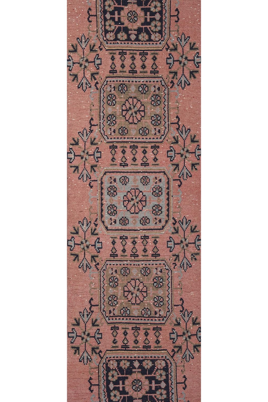 1960s Turkish Hand Knotted Vintage Long Runner Rug   Stair Carpet 2'6'' X 21'2'' photo Textiles