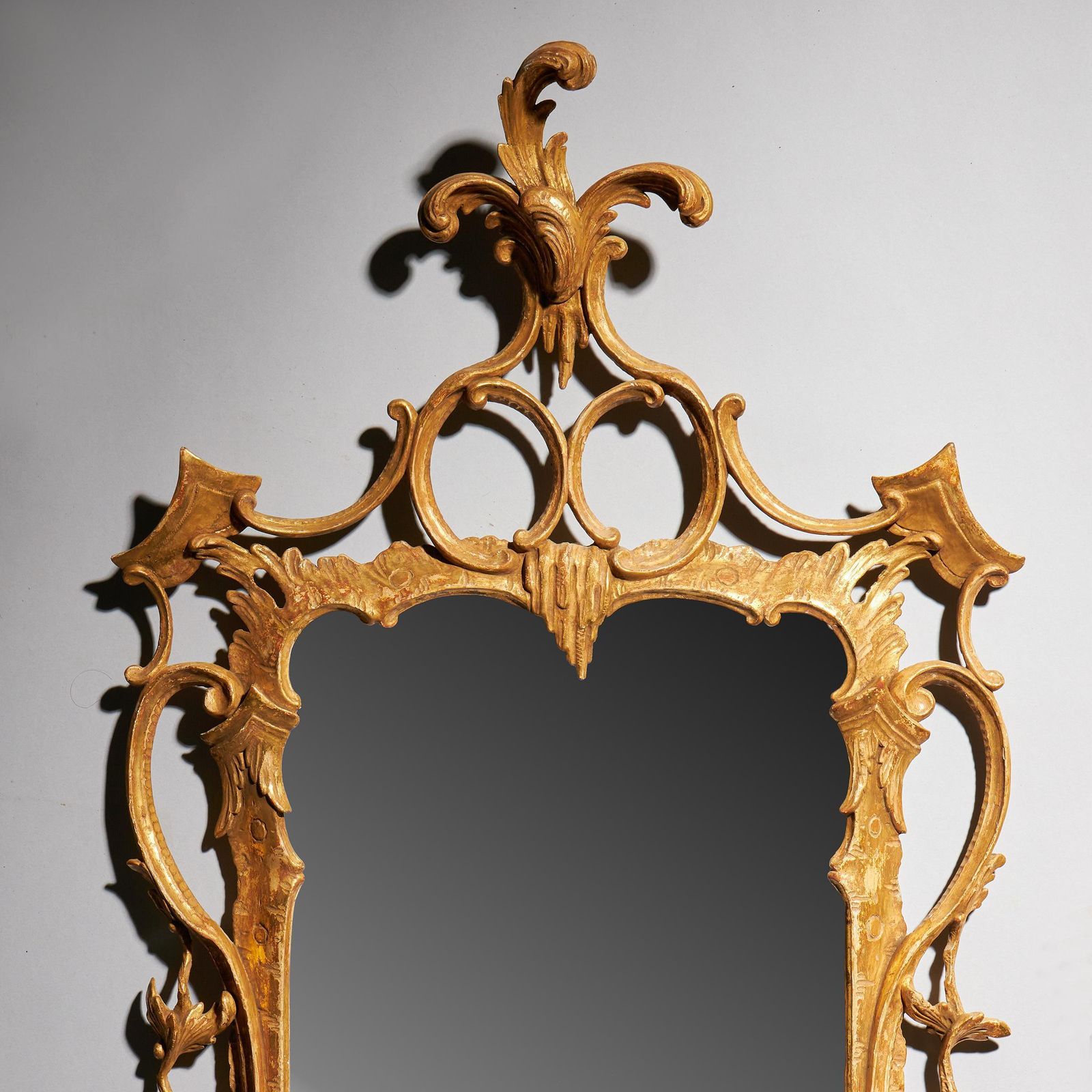 Rare Pair Of George III 18th Century Rocco Giltwood Mirrors, Circa 1760 1770 photo for sale