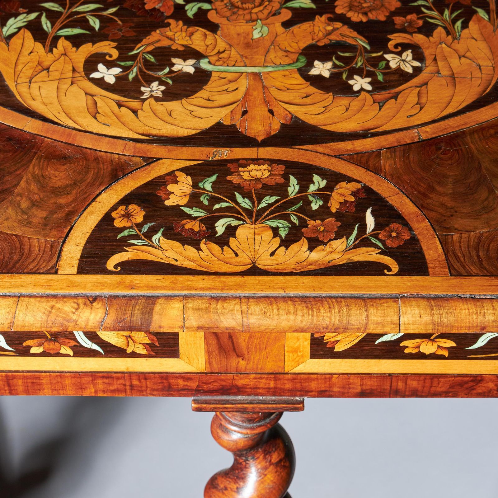 photo for sale Highly Important 17th Century Charles II Floral Marquetry Table By Gerrit Jensen