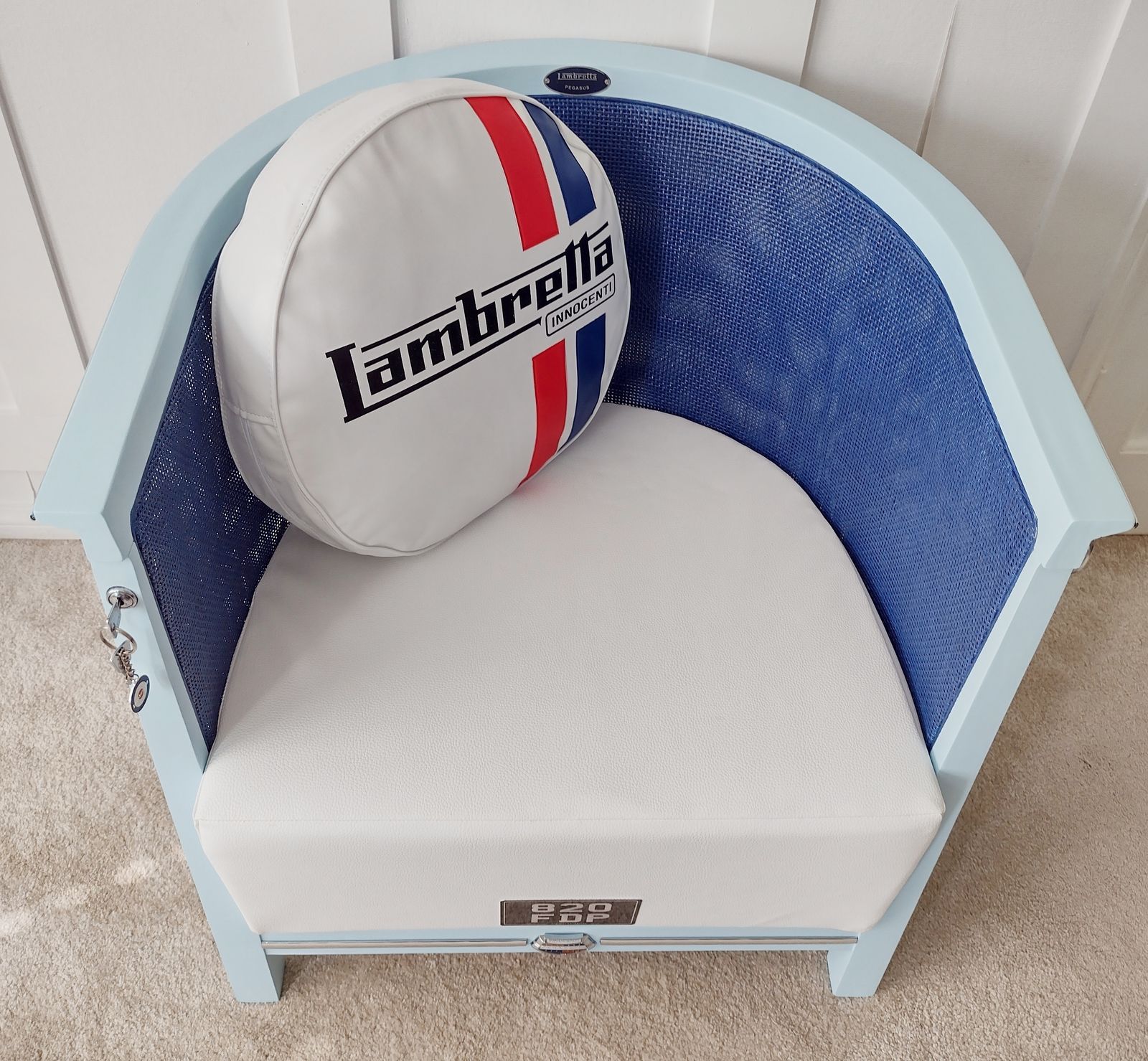 Mod Lambretta Scooter   Smack 2c34 Wicker Tub Chair Designed By Luigi Billiani photo buy