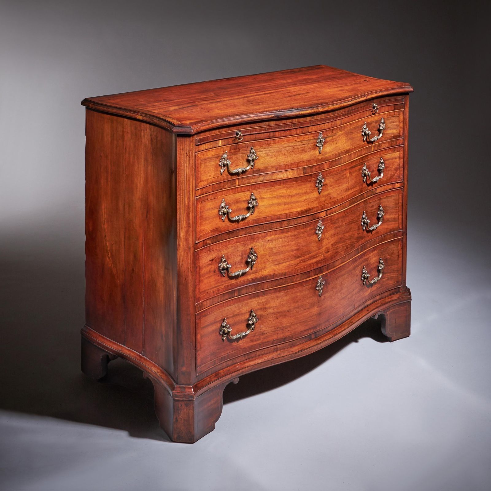 Important 18th Century Goncalo Alves Serpentine Chest Signed J N Teague 1779 photo furniture