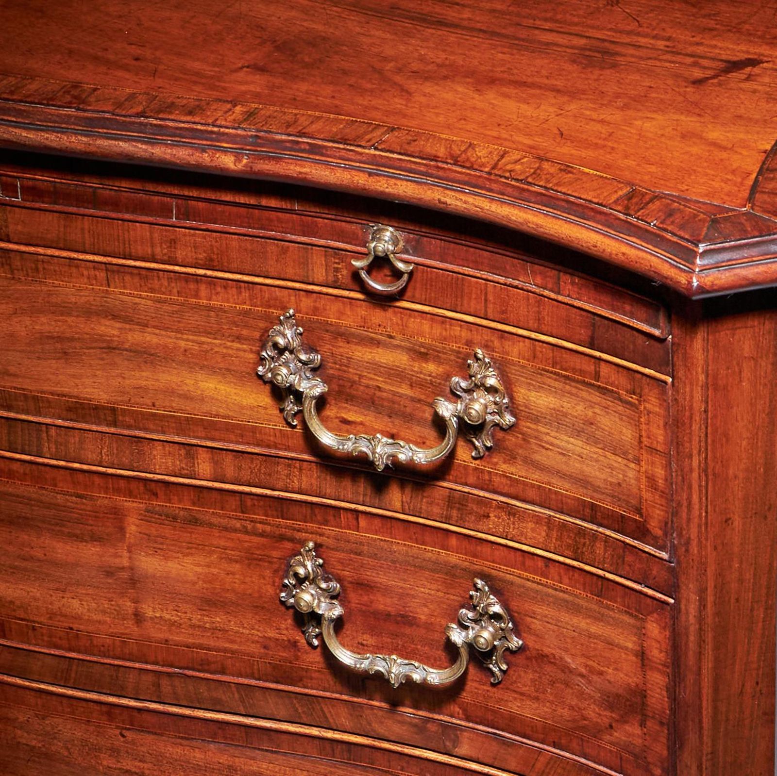 Important 18th Century Goncalo Alves Serpentine Chest Signed J N Teague 1779 photo vintage