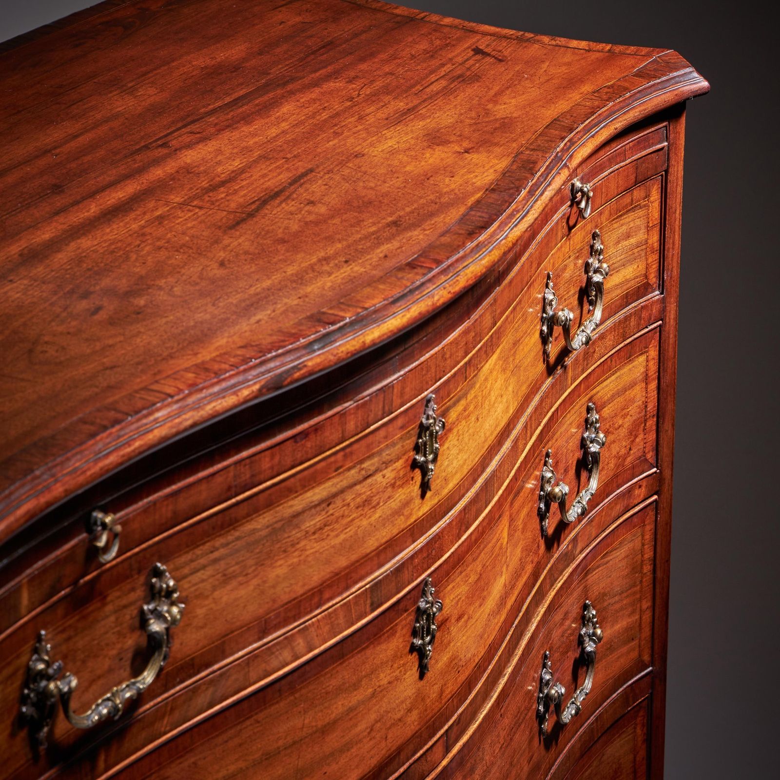 Furniture Important 18th Century Goncalo Alves Serpentine Chest Signed J N Teague 1779 photo