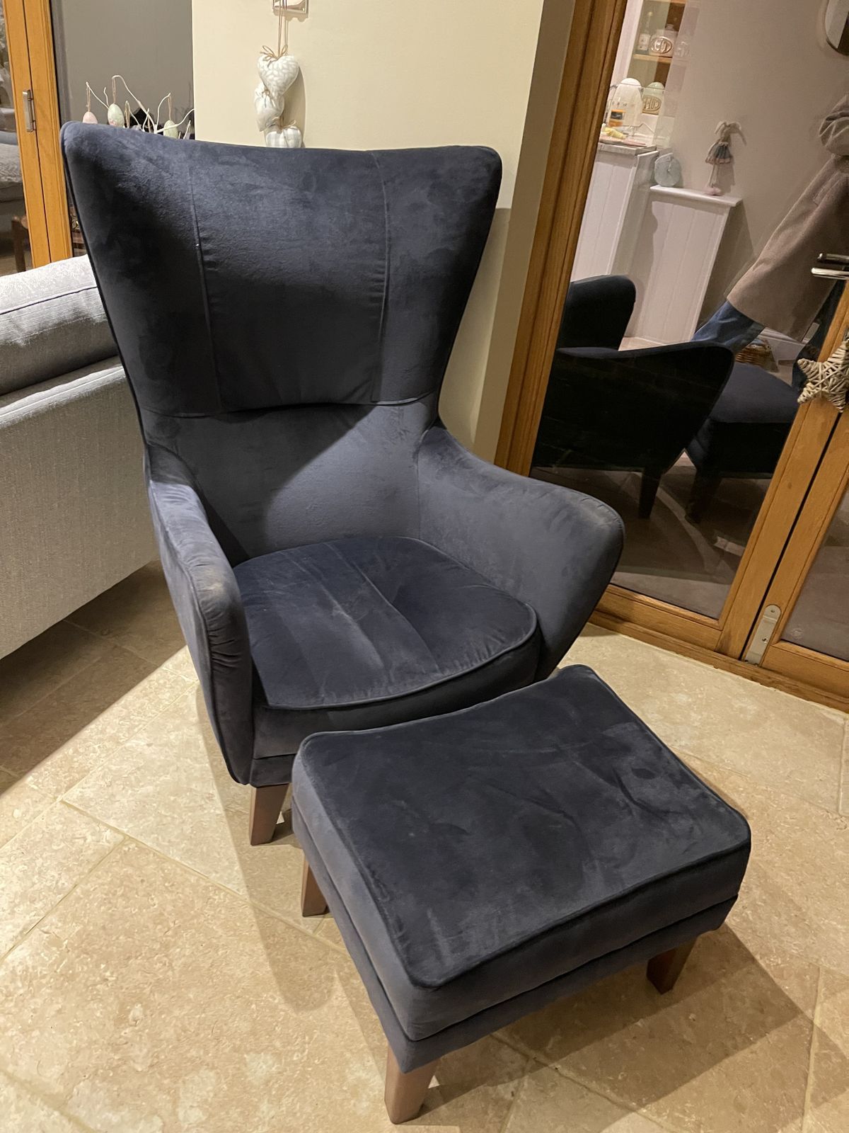 John Lewis Romeo Wingback Armchair And Footstool photo for sale