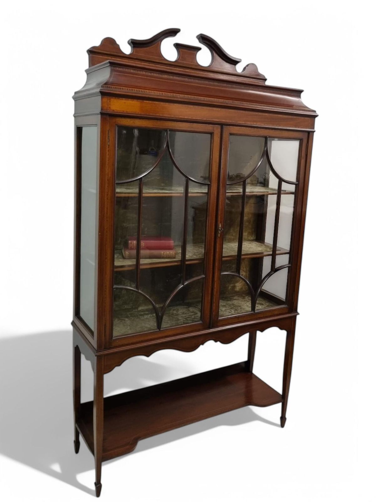 Antique Edwardian Display Cabinet / Inlaid Mahogany / C1900 photo vintage