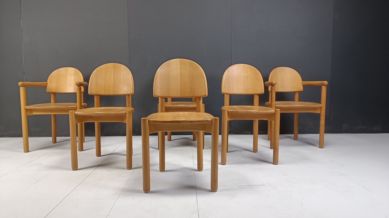 Rainer Daumiller Pine Wood Dining Chairs For Hirtshals Savvaerk Set Of 6, 1980s