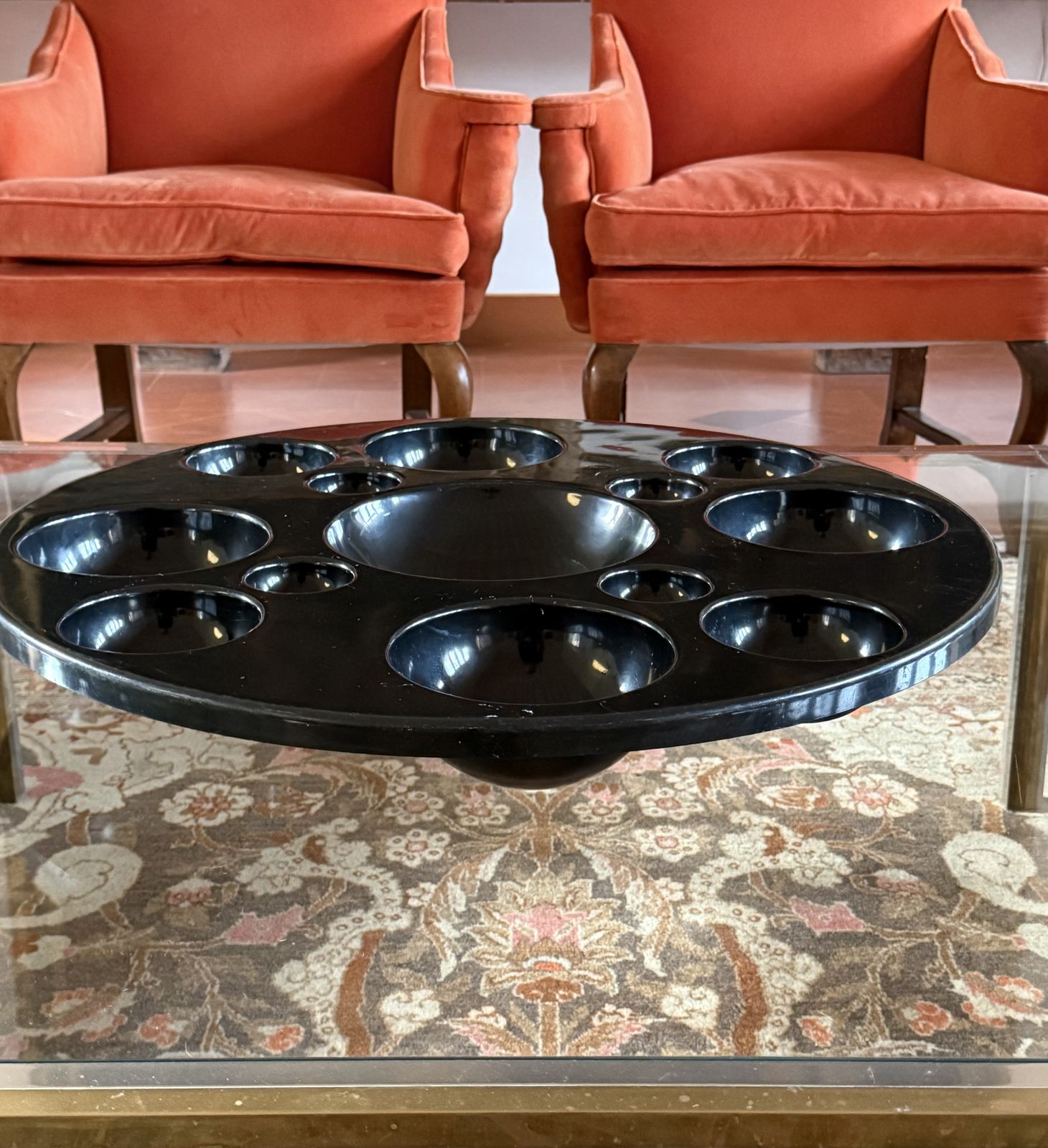 Space Age Mod. "Something Else" Black Centerpiece, Mario And Marcello Mariotti For Asea, Italy 1970s photo vintage