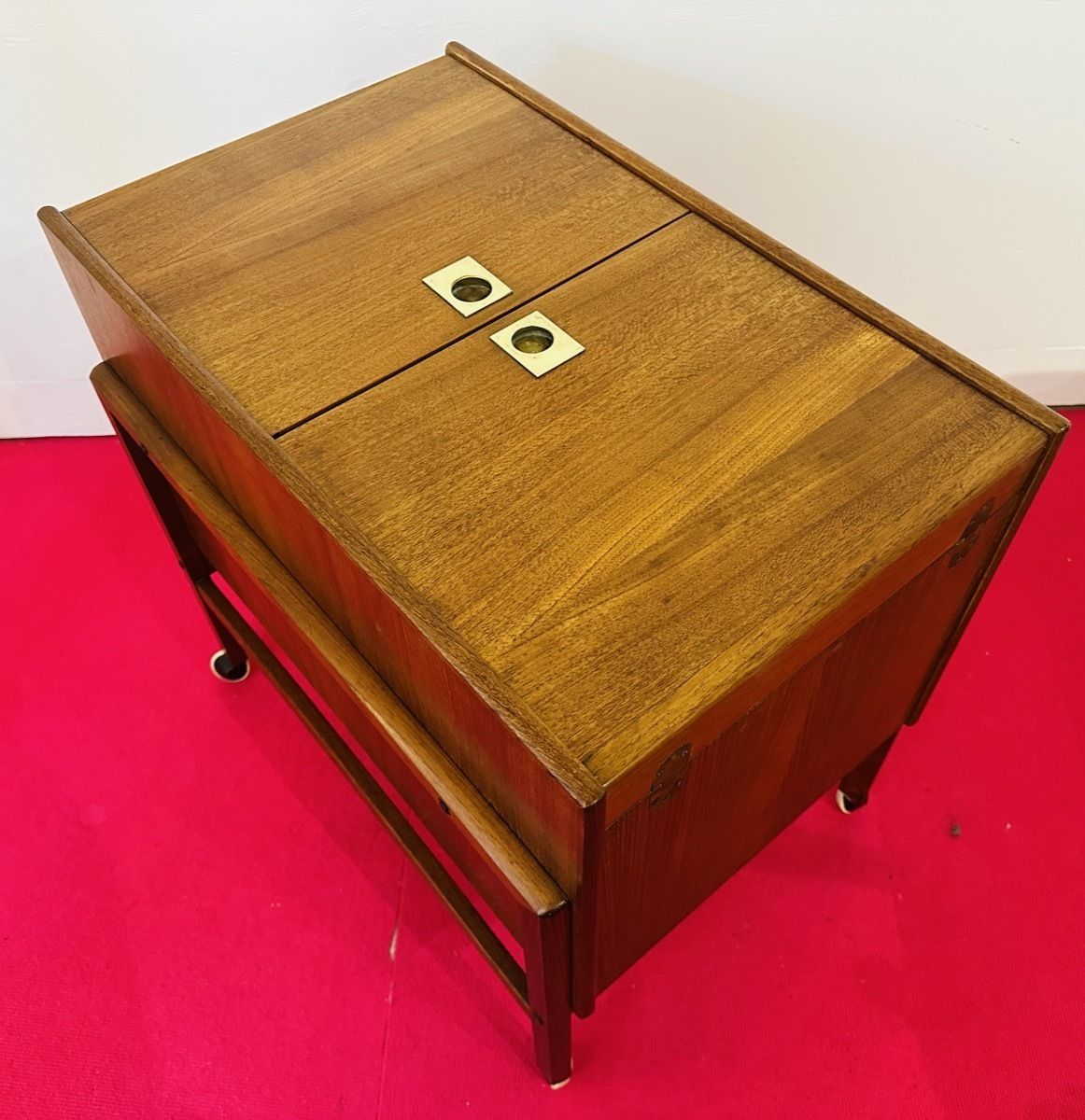 photo buy 1960s Danish Teak Arrebo Møbler Folding Drinks Cart Trolley By Andreas Hansen