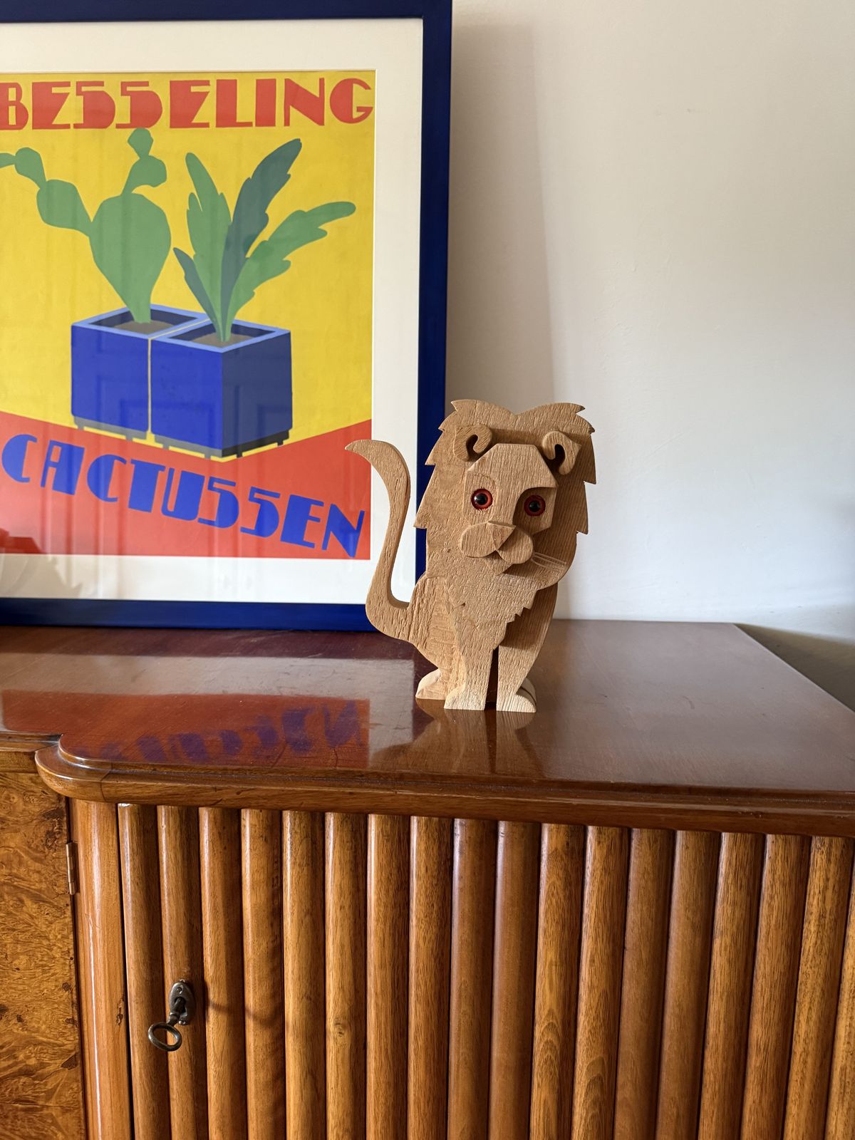 Bottega Michelangeli, Lion Wood Sculpture, Orvieto Italy 1970s photo furniture