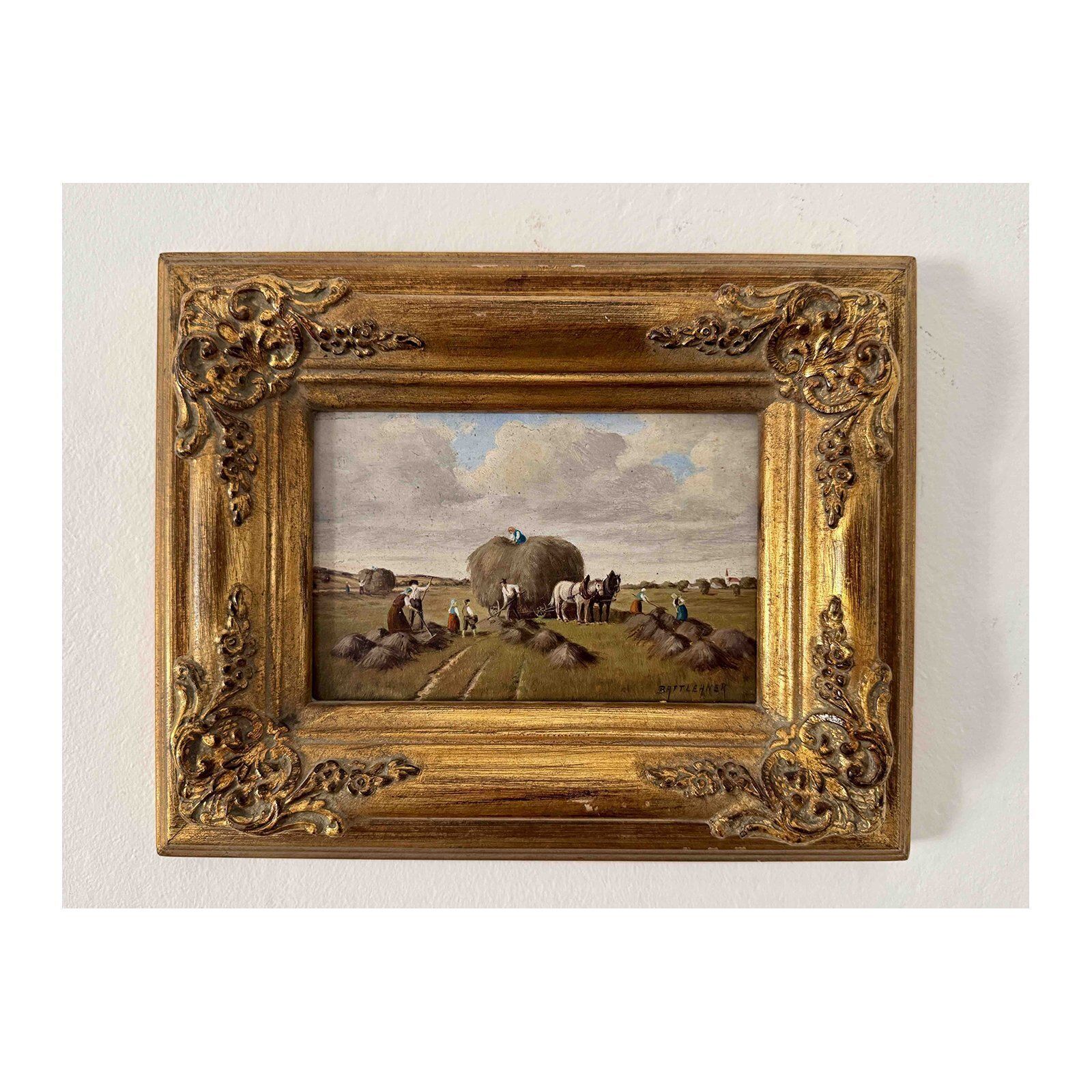 The Haymakers Original Vintage Painting By Wilhelm Von Battlehner (1906 1992) photo furniture